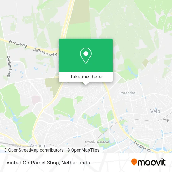 Vinted Go Parcel Shop map