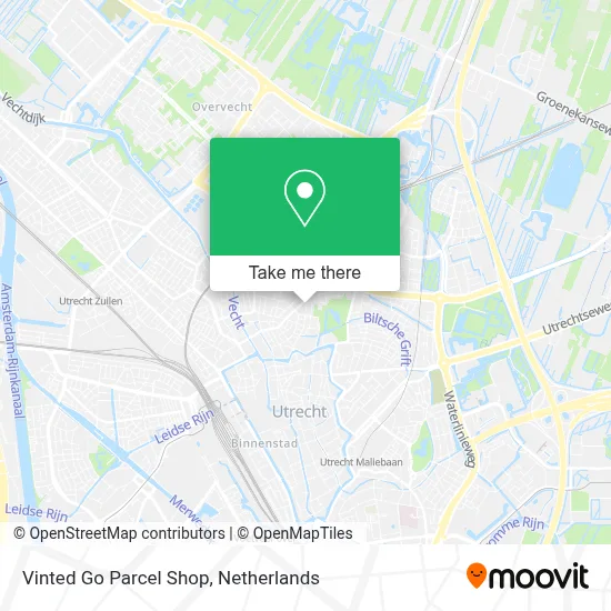 Vinted Go Parcel Shop map