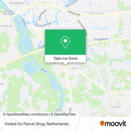 Vinted Go Parcel Shop map