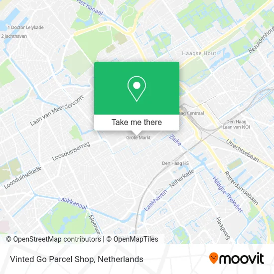 Vinted Go Parcel Shop map