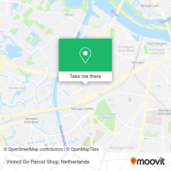 Vinted Go Parcel Shop map