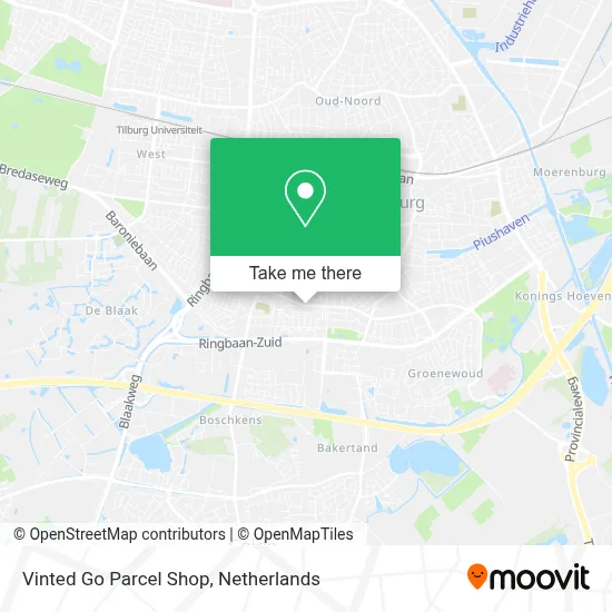 Vinted Go Parcel Shop map