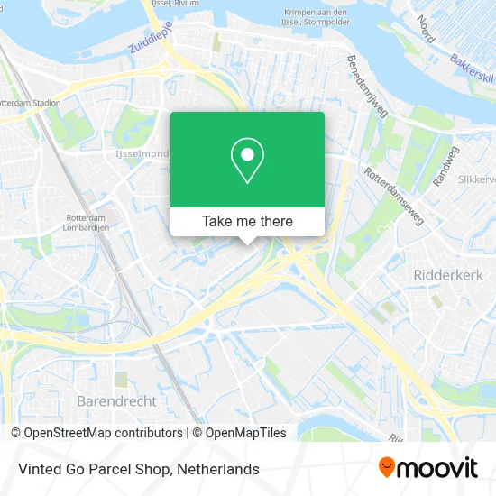 Vinted Go Parcel Shop map