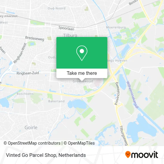 Vinted Go Parcel Shop map