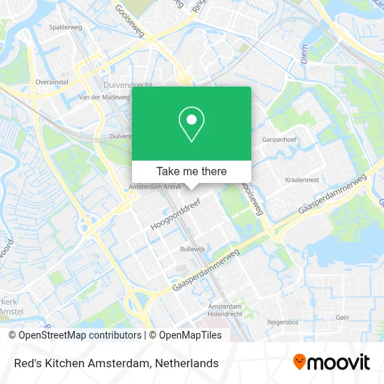 Red's Kitchen Amsterdam map