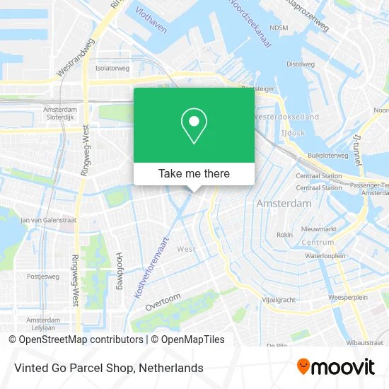 Vinted Go Parcel Shop map