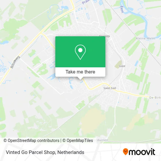 Vinted Go Parcel Shop map