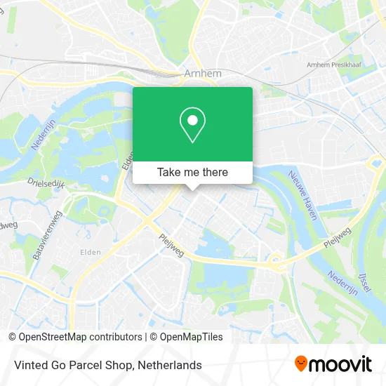 Vinted Go Parcel Shop map