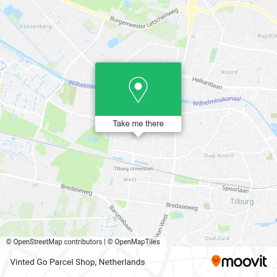Vinted Go Parcel Shop map