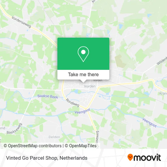 Vinted Go Parcel Shop map