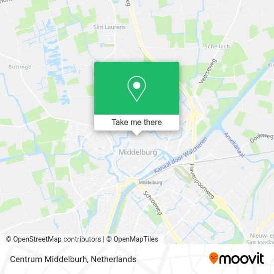 Centrum Middelburh map
