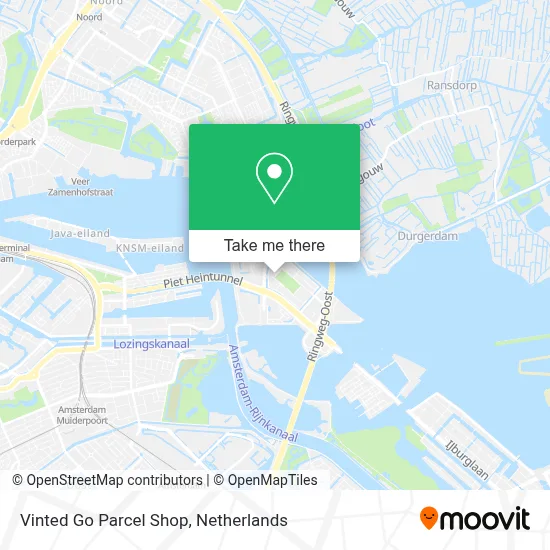 Vinted Go Parcel Shop map