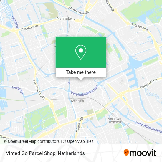 Vinted Go Parcel Shop map