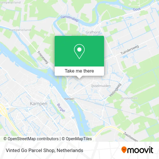 Vinted Go Parcel Shop map