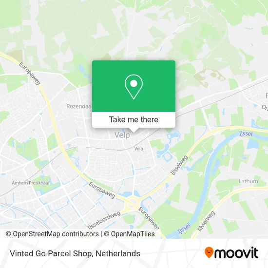 Vinted Go Parcel Shop map