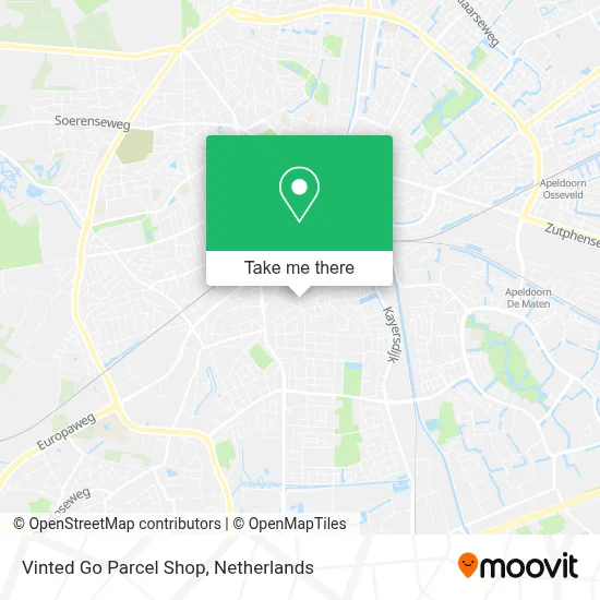 Vinted Go Parcel Shop map