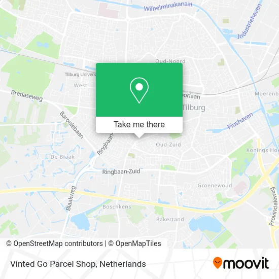 Vinted Go Parcel Shop map