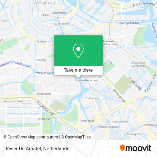 Rivier De Amstel map