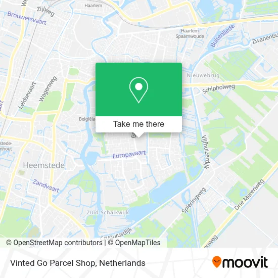 Vinted Go Parcel Shop map