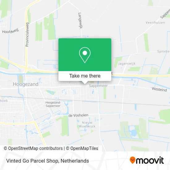 Vinted Go Parcel Shop map