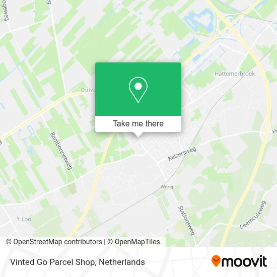 Vinted Go Parcel Shop map