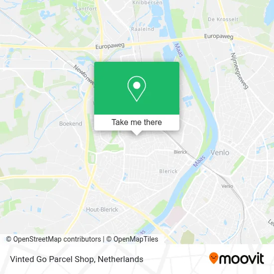 Vinted Go Parcel Shop map