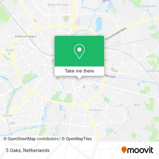 5 Oaks map