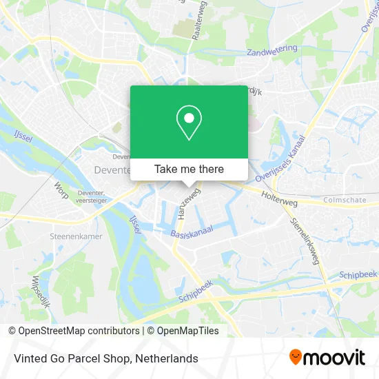 Vinted Go Parcel Shop map