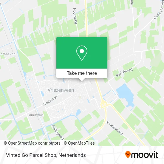 Vinted Go Parcel Shop map