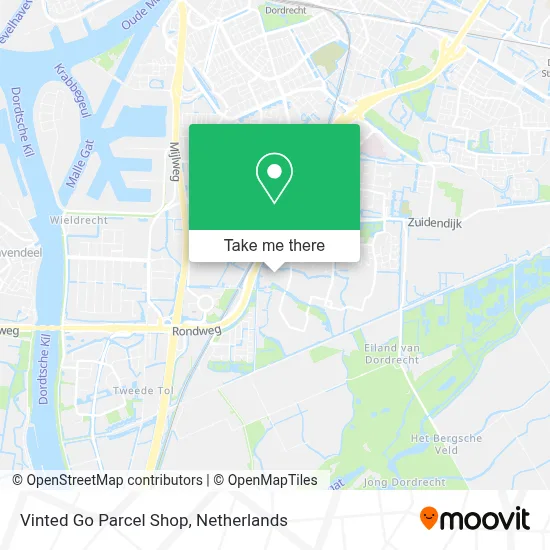 Vinted Go Parcel Shop map