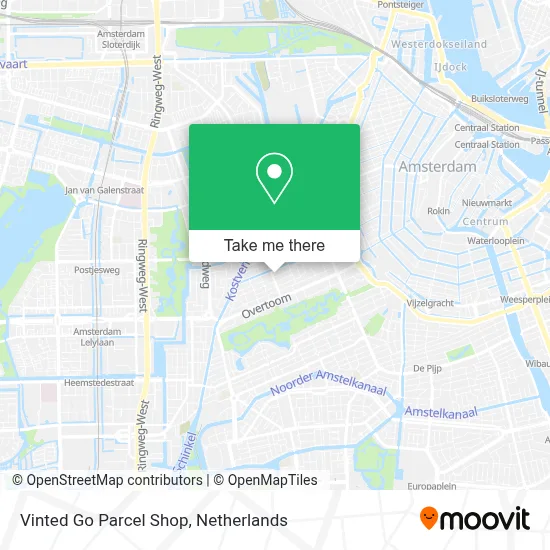 Vinted Go Parcel Shop map