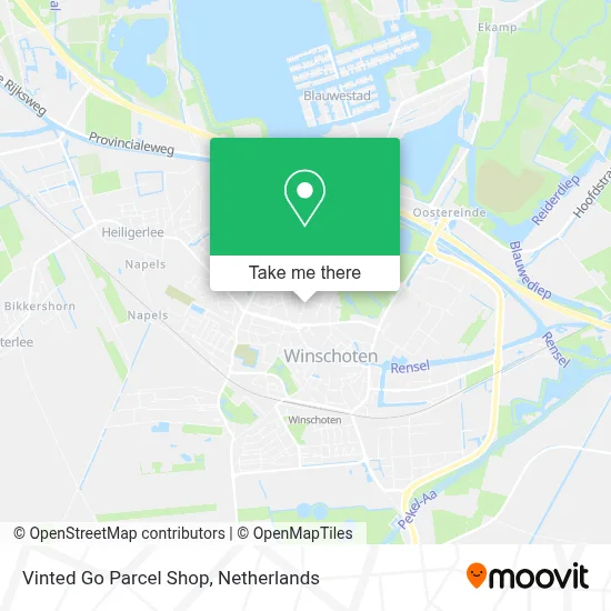 Vinted Go Parcel Shop map