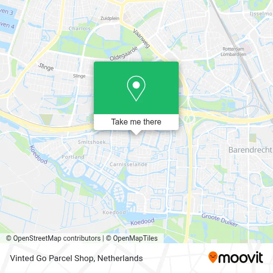 Vinted Go Parcel Shop map