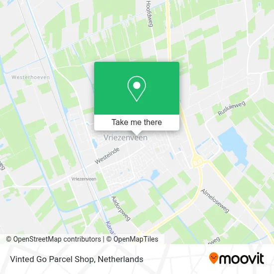 Vinted Go Parcel Shop map