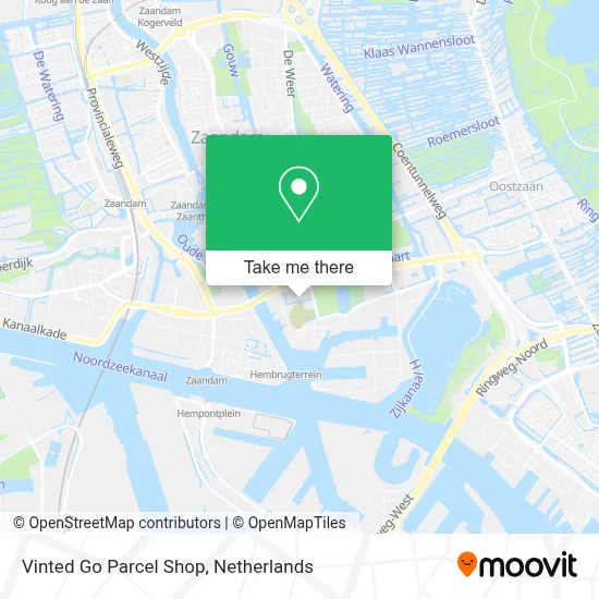 Vinted Go Parcel Shop map