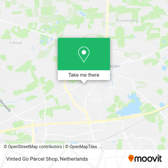 Vinted Go Parcel Shop map