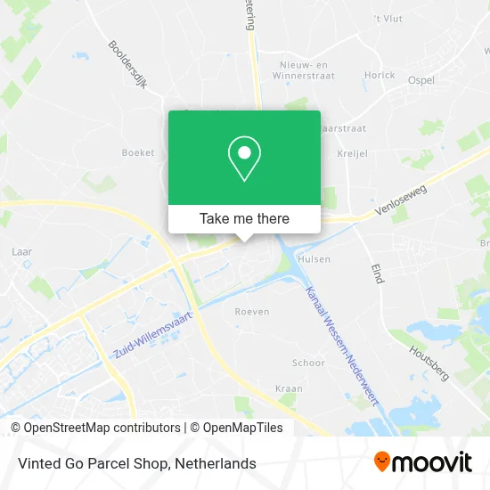 Vinted Go Parcel Shop map