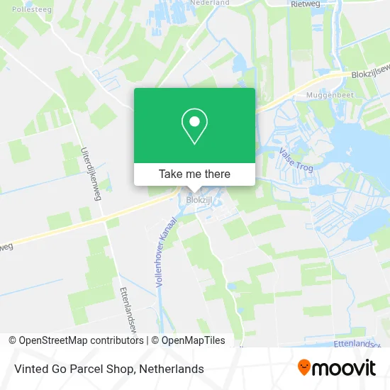 Vinted Go Parcel Shop map