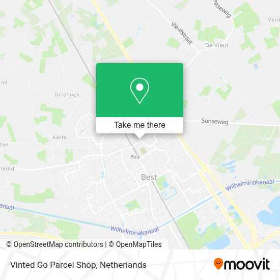 Vinted Go Parcel Shop map