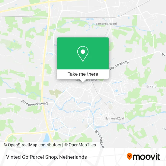 Vinted Go Parcel Shop map