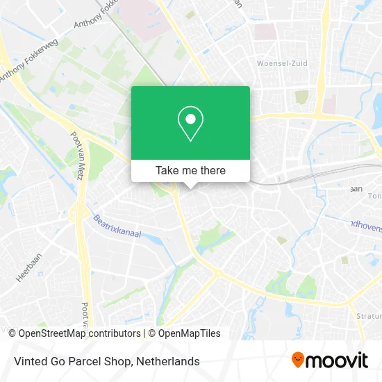 Vinted Go Parcel Shop map