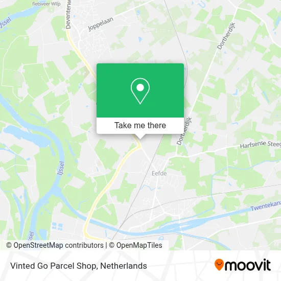 Vinted Go Parcel Shop map