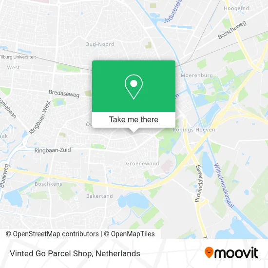 Vinted Go Parcel Shop map