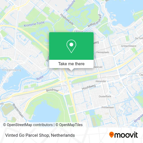 Vinted Go Parcel Shop map