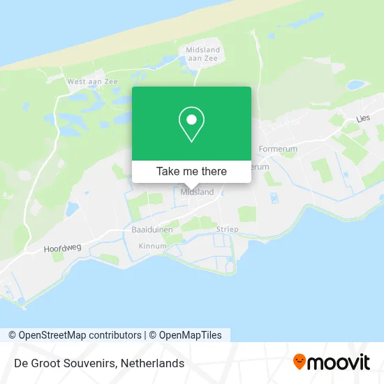 De Groot Souvenirs map