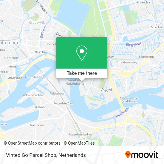 Vinted Go Parcel Shop map