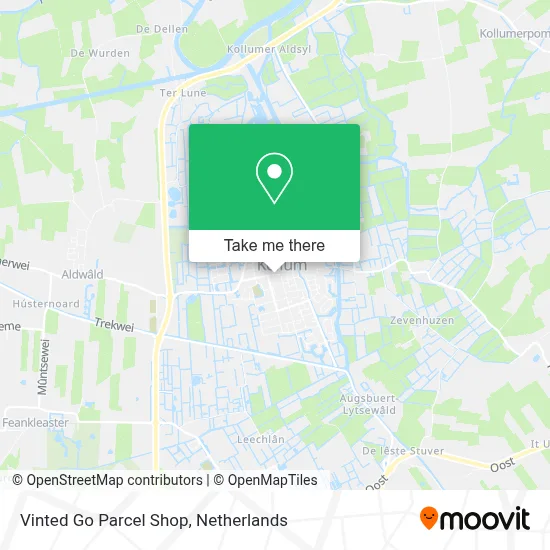 Vinted Go Parcel Shop map