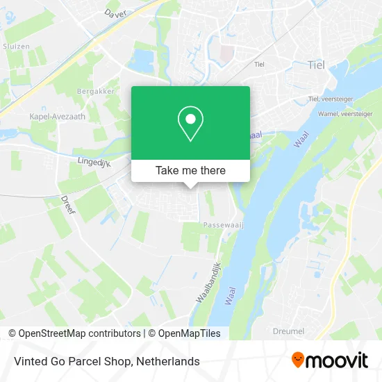 Vinted Go Parcel Shop map