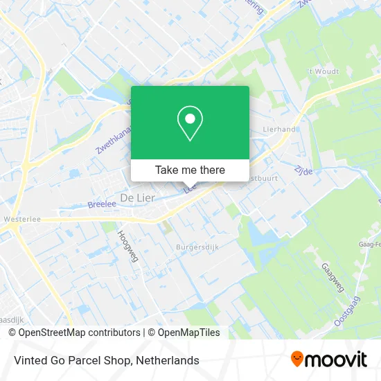 Vinted Go Parcel Shop map