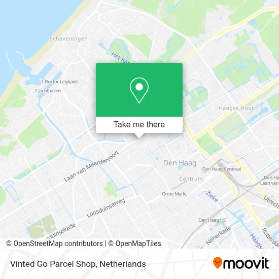 Vinted Go Parcel Shop map